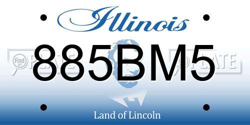 885BM5 Illinois License Plate