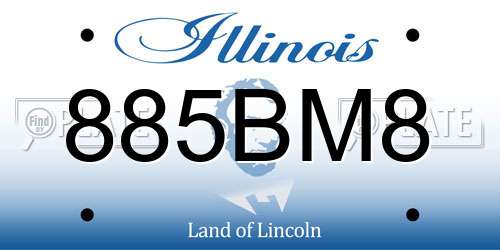 885BM8 Illinois License Plate