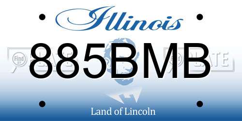 885BMB Illinois License Plate