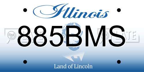 885BMS Illinois License Plate