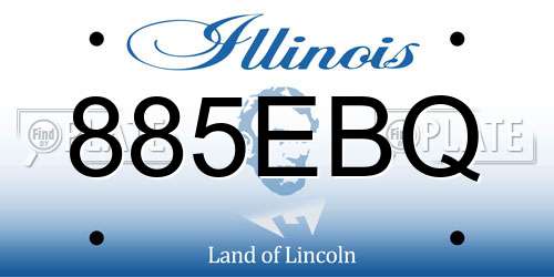 885EBQ Illinois License Plate