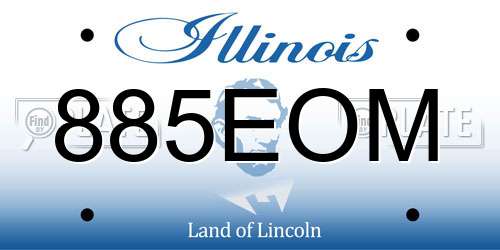 885EOM Illinois License Plate