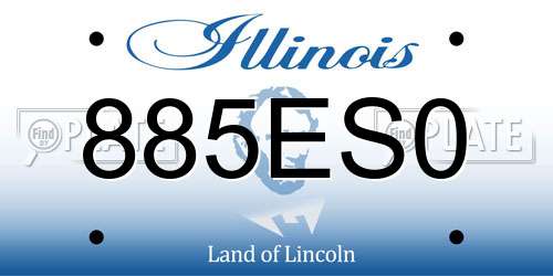 885ES0 Illinois License Plate