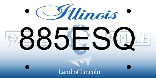 885ESQ Illinois License Plate