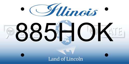885HOK Illinois License Plate