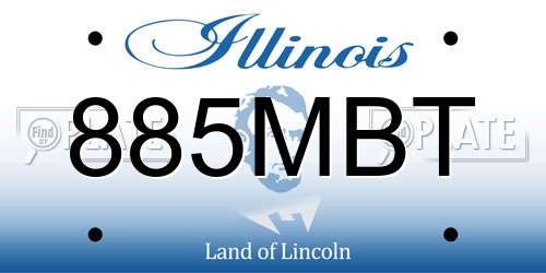 885MBT Illinois License Plate