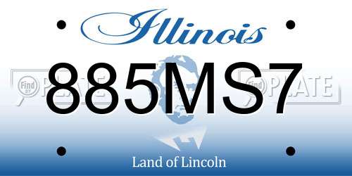885MS7 Illinois License Plate