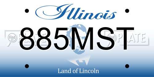 885MST Illinois License Plate