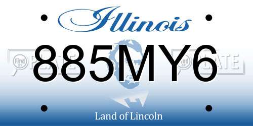 885MY6 Illinois License Plate