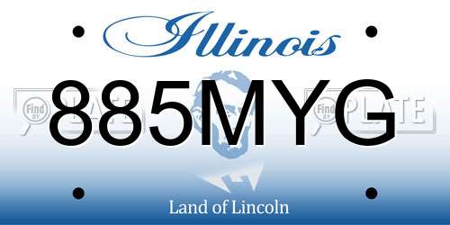 885MYG Illinois License Plate