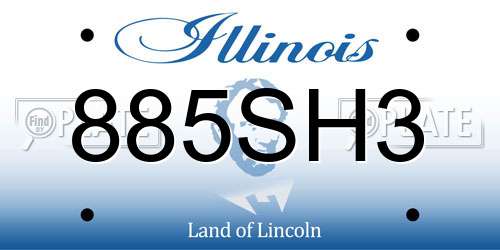 885SH3 Illinois License Plate