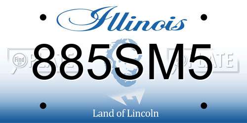 885SM5 Illinois License Plate