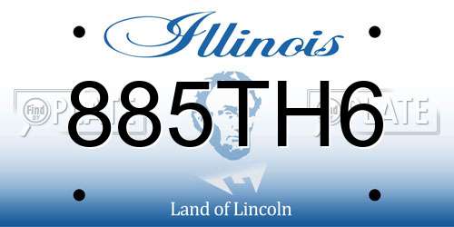 885TH6 Illinois License Plate