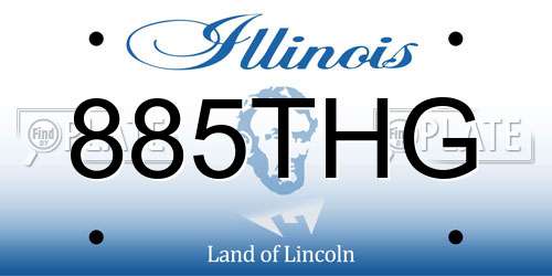 885THG Illinois License Plate