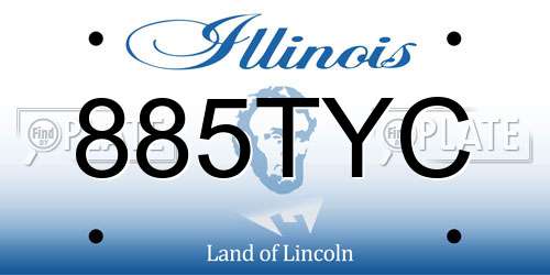 885TYC Illinois License Plate