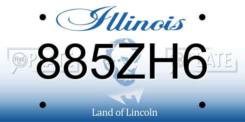 885ZH6 Illinois License Plate