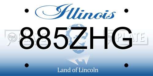 885ZHG Illinois License Plate