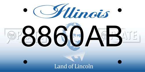 8860AB Illinois License Plate