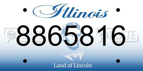 8865816 Illinois License Plate