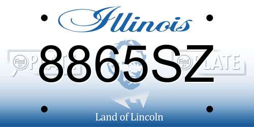 8865SZ Illinois License Plate