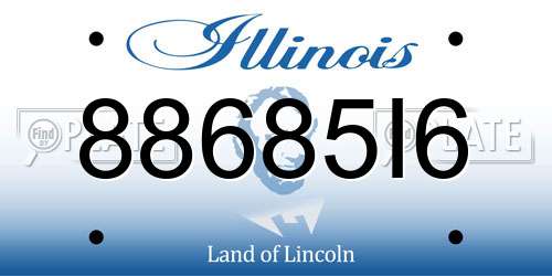 88685I6 Illinois License Plate