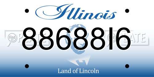 88688I6 Illinois License Plate