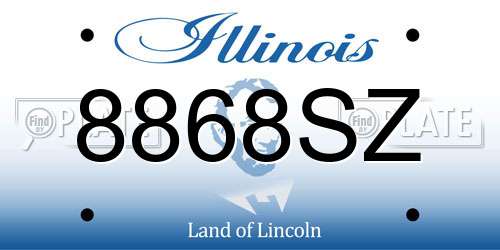 8868SZ Illinois License Plate