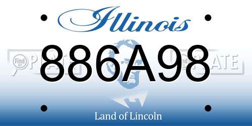 886A98 Illinois License Plate