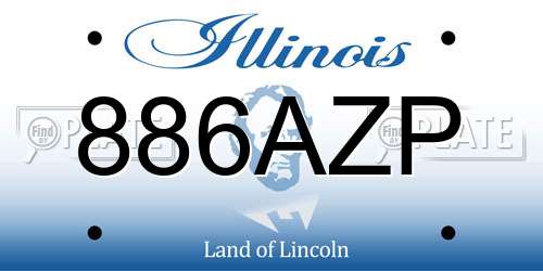 886AZP Illinois License Plate