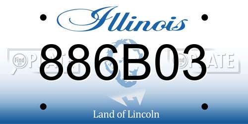 886B03 Illinois License Plate