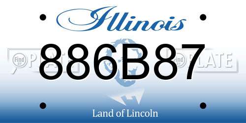 886B87 Illinois License Plate