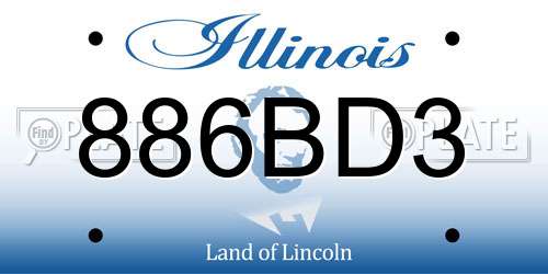 886BD3 Illinois License Plate