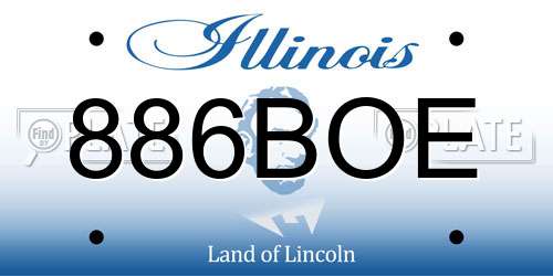 886BOE Illinois License Plate