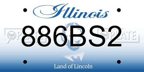 886BS2 Illinois License Plate
