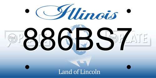 886BS7 Illinois License Plate