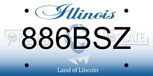 886BSZ Illinois License Plate