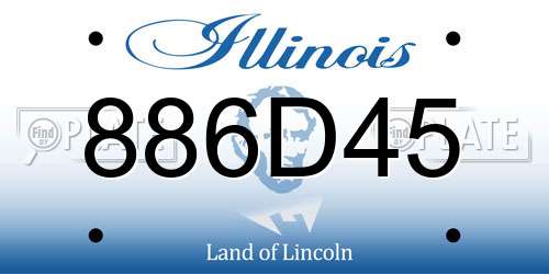 886D45 Illinois License Plate