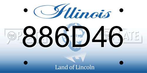 886D46 Illinois License Plate