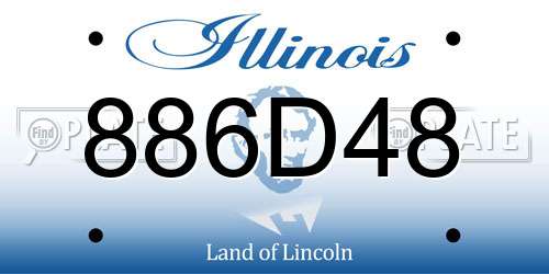 886D48 Illinois License Plate