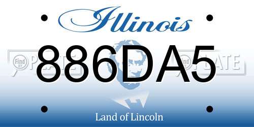 886DA5 Illinois License Plate