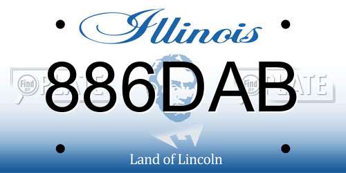 886DAB Illinois License Plate