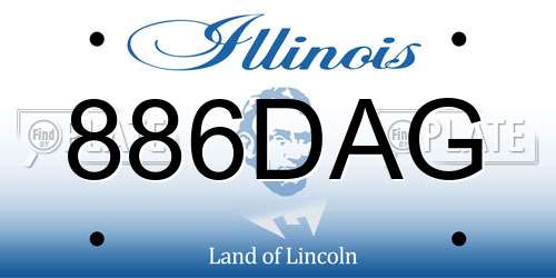 886DAG Illinois License Plate