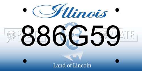 886G59 Illinois License Plate