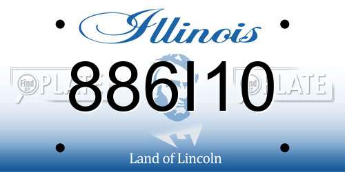 886I10 Illinois License Plate