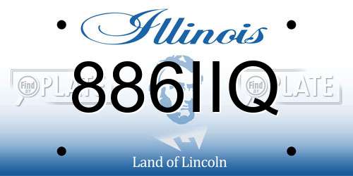 886IIQ Illinois License Plate