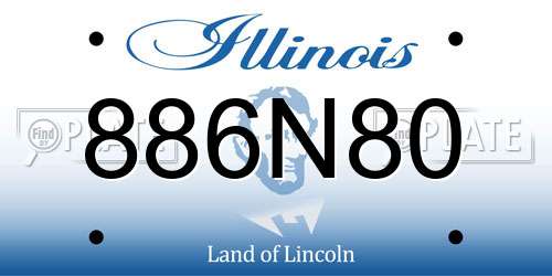 886N80 Illinois License Plate