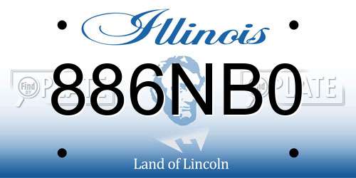 886NB0 Illinois License Plate