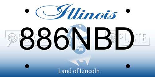 886NBD Illinois License Plate
