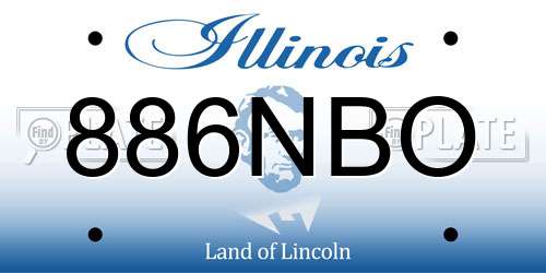 886NBO Illinois License Plate