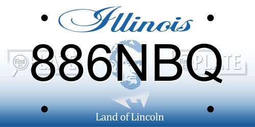 886NBQ Illinois License Plate